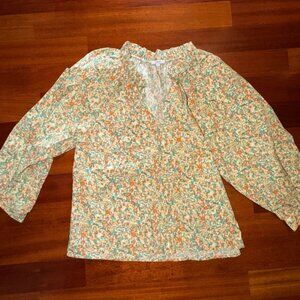 Rails Floral Blouse in Orange and Green